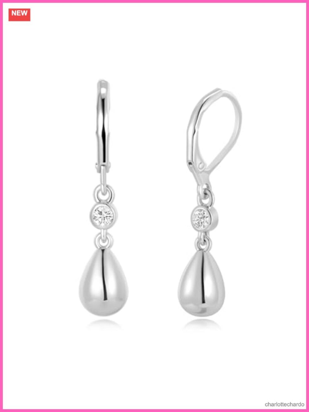 14K Gold Plated Teardrop Leverback Earrings Hypoallergenic Cubic Zirconia Drop
